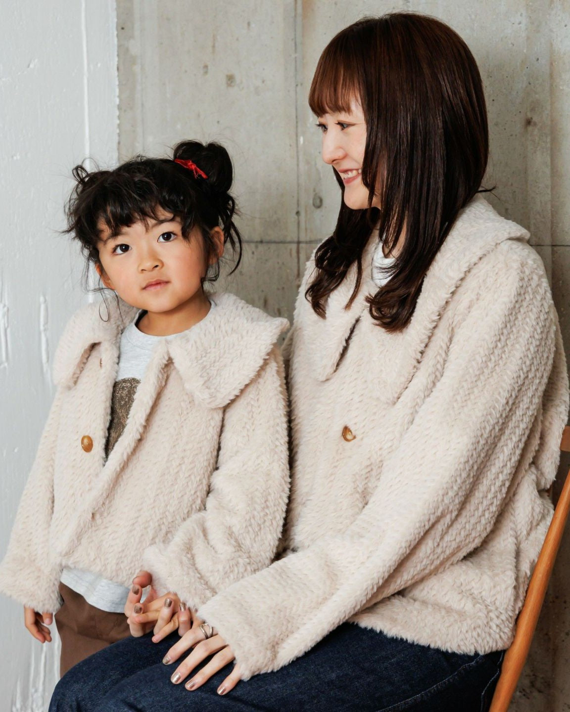 lumier フェイクファービッグカラージャケット ベージュ ファーコート