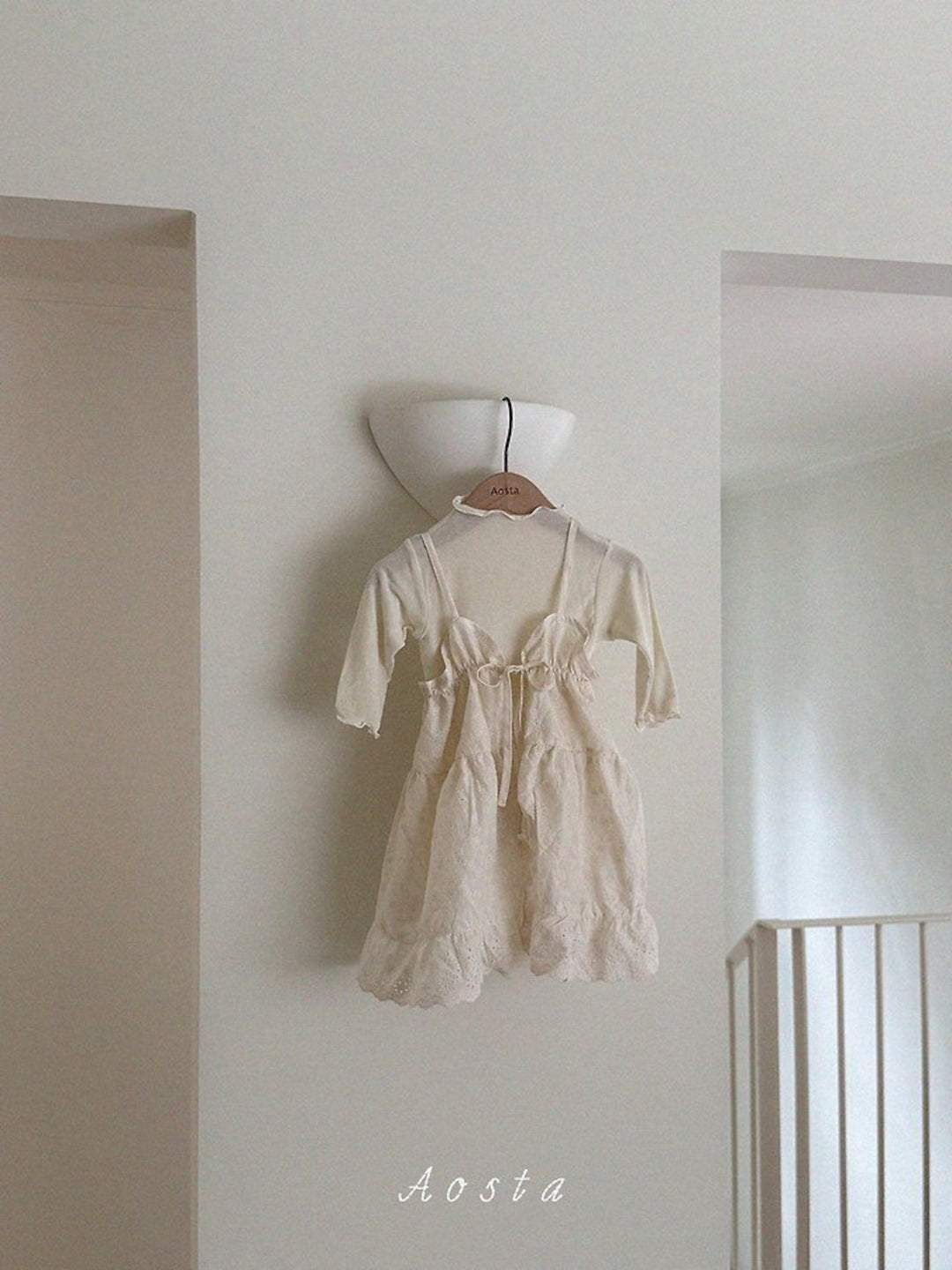[AOSTA]Lace Cotton OpenDress