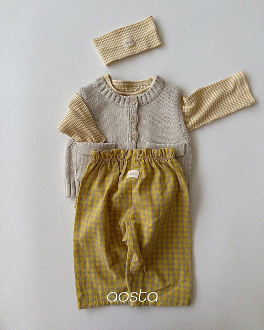 [AOSTA]Caramel Check Pants