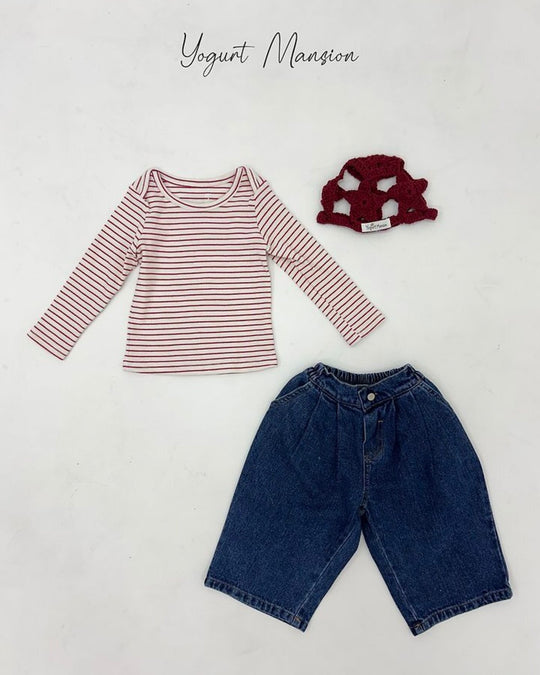 [yogurt mansion]rib stripe T