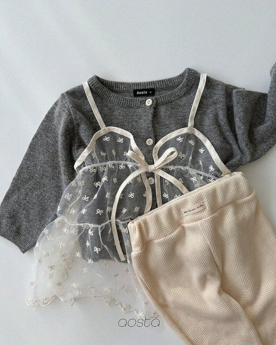 [AOSTA]Lace Ribbon OpenDress