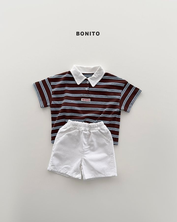 [BONITO]sierre stripe collar T