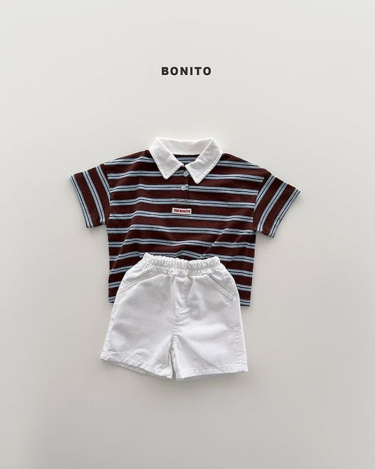 [BONITO]sierre stripe collar T