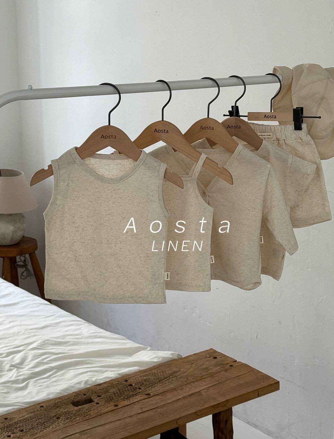 [aosta]linen sleeveless T