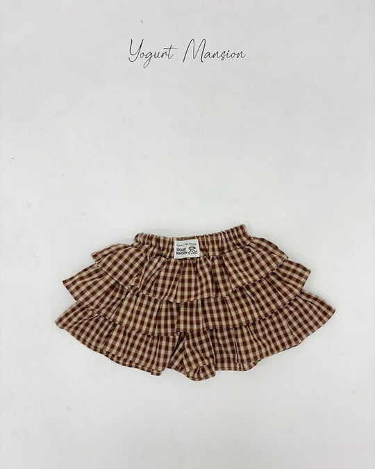 [yogurt mansion]check frill skirt