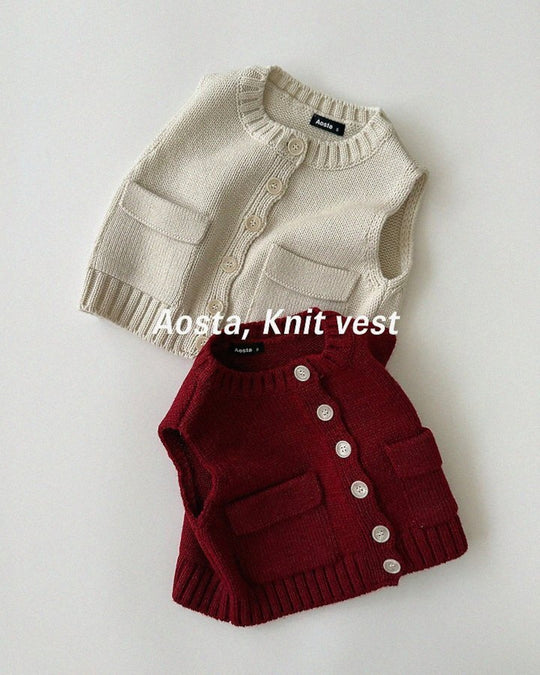 [AOSTA]Knit Cookie Vest