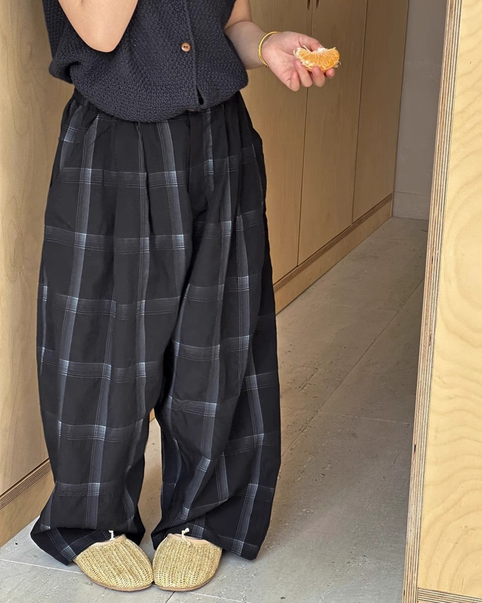 オンブレチェックパンツ