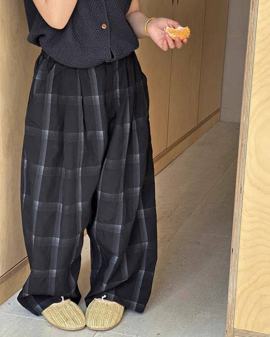オンブレチェックパンツ