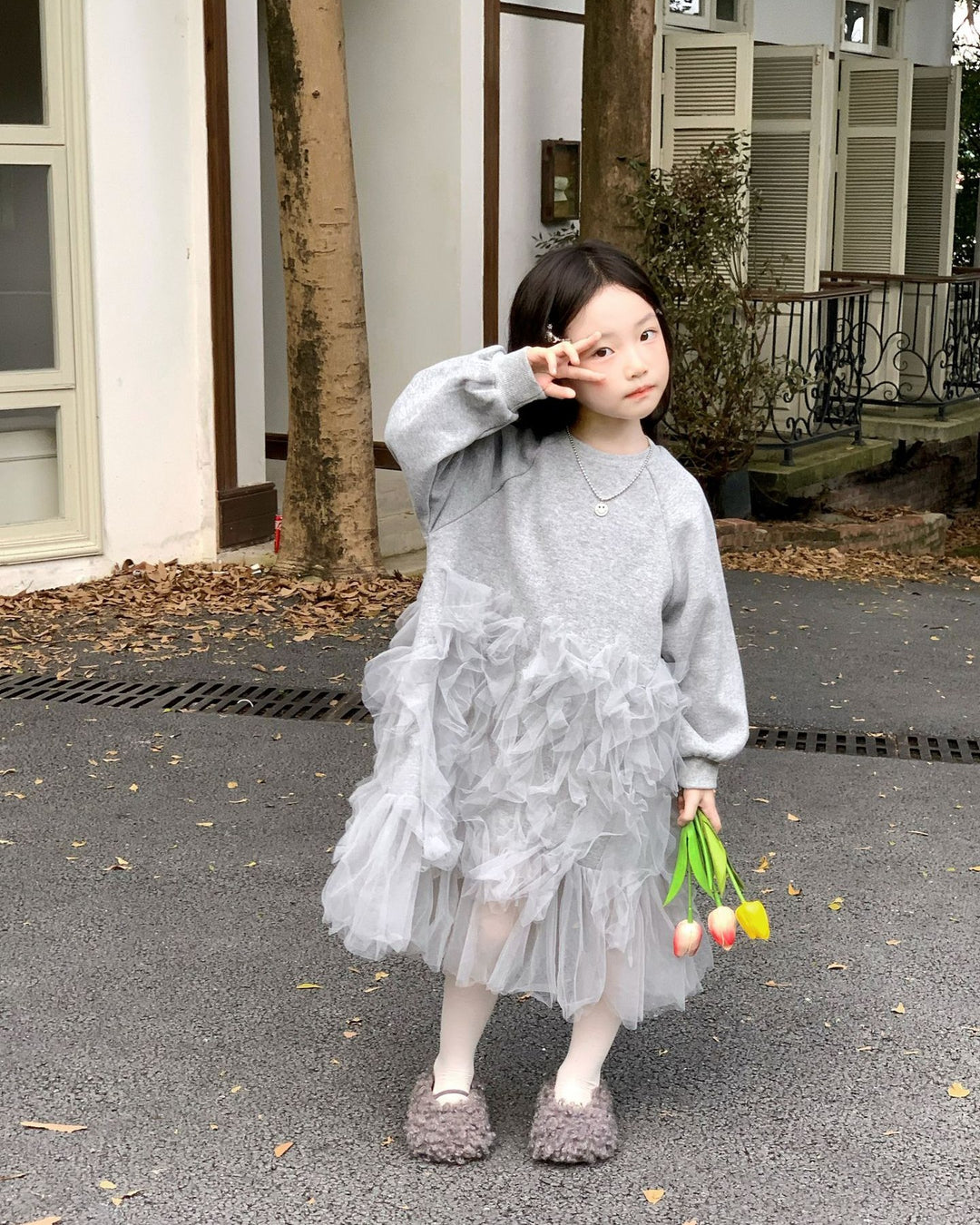 ラッフルチュールワンピース 260012.