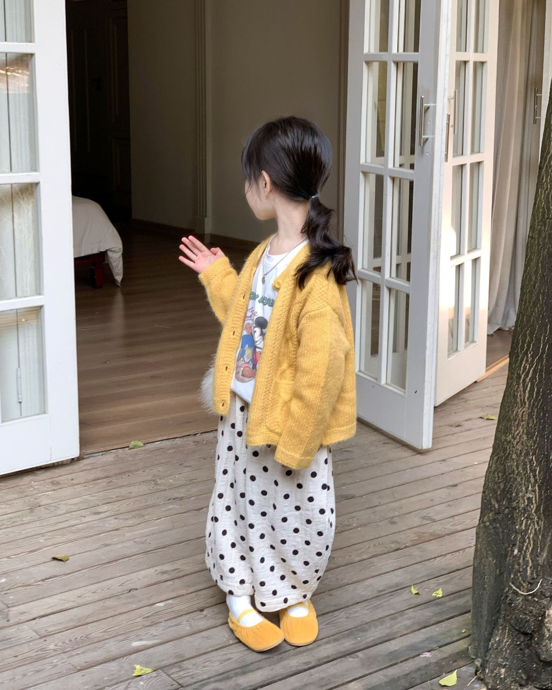 ラインステッチドットボリュームパンツ