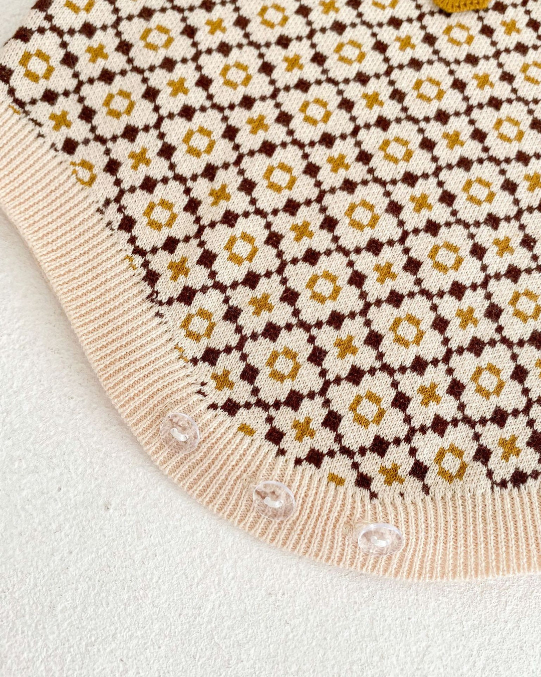 ジオメトリックニットサロペット