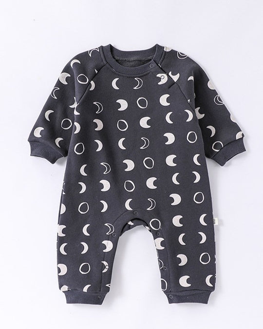 裏フランネルプリントロンパース