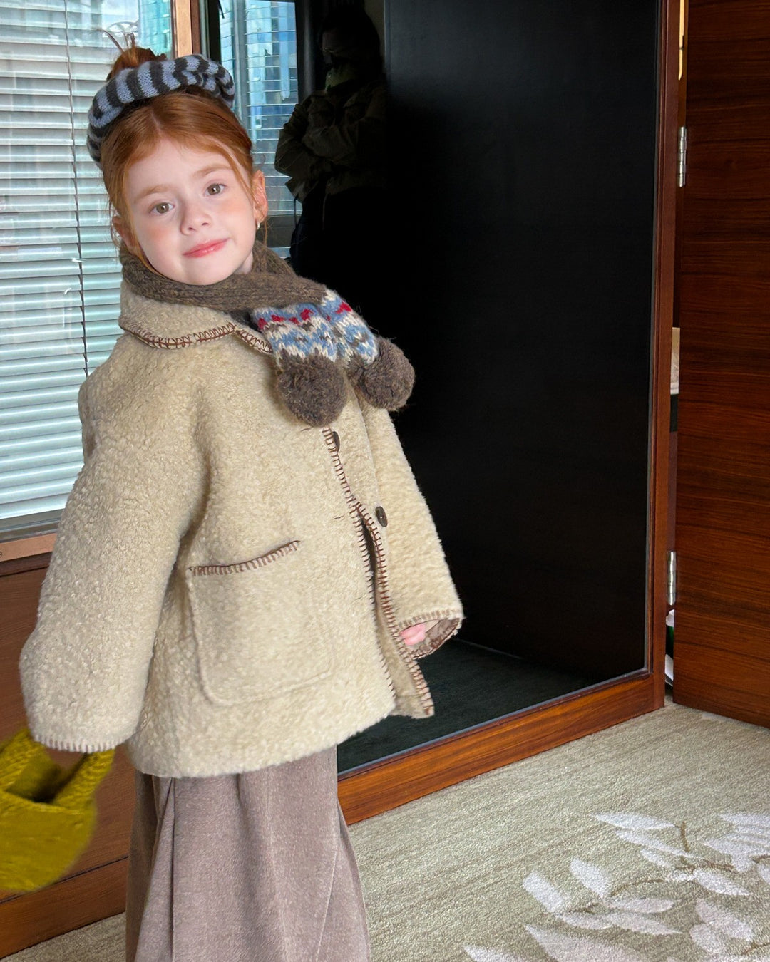 ブランケットステッチボアコート