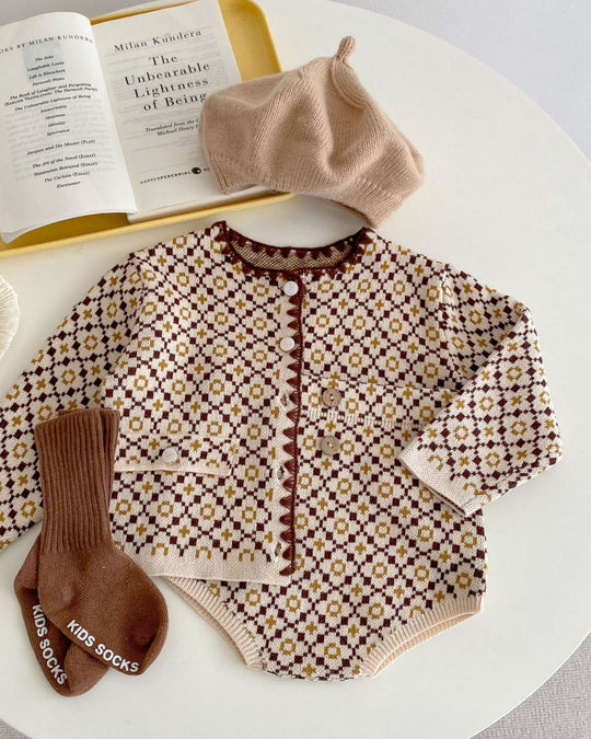 モノグラムジャガードカーディガン