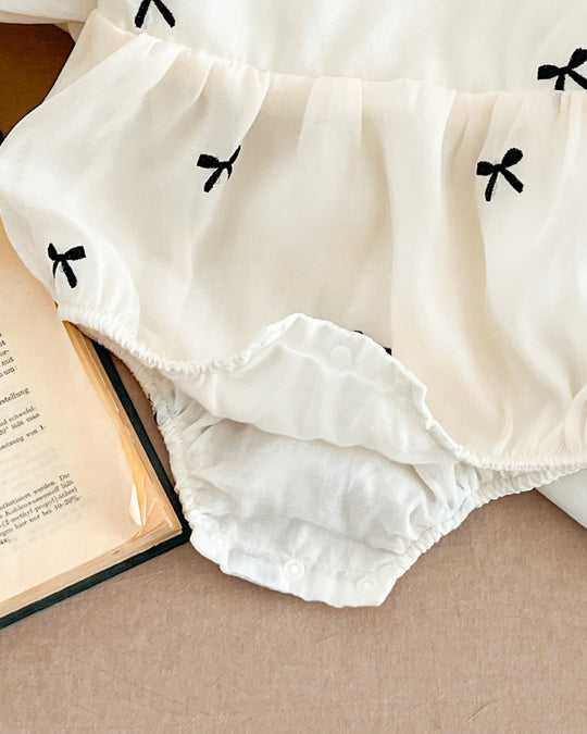 オーガンジーリボンロンパース