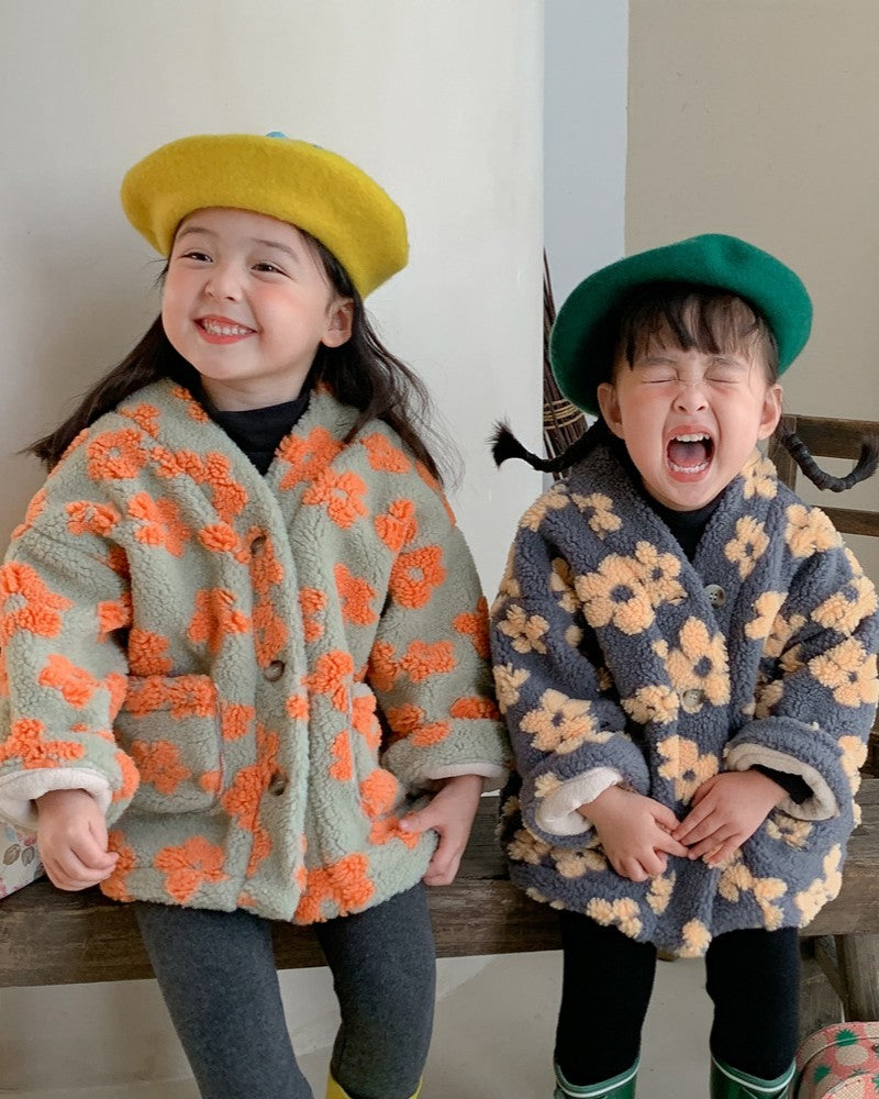 裏起毛フラワーボアV/Nジャケット