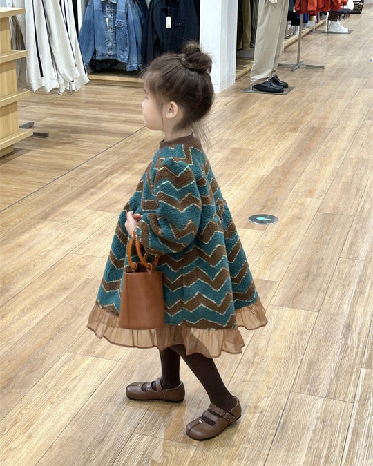 裏起毛ジグザグボアワンピース