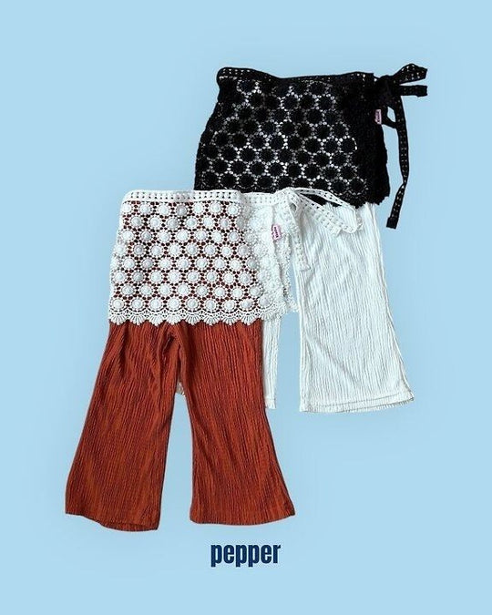 [pepper]pleated bootcut pants