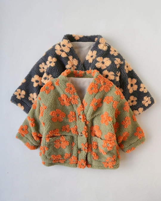 裏起毛フラワーボアV/Nジャケット