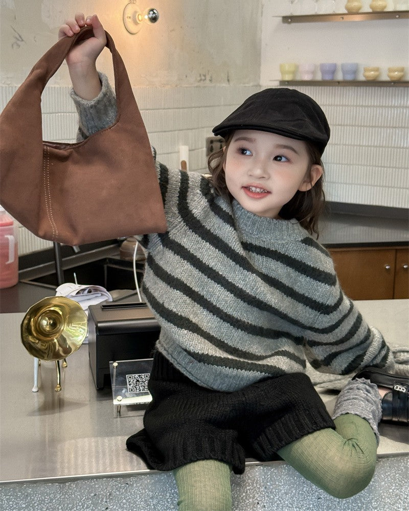 フーディーマフラー付ボーダーニット