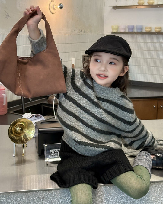 フーディーマフラー付ボーダーニット