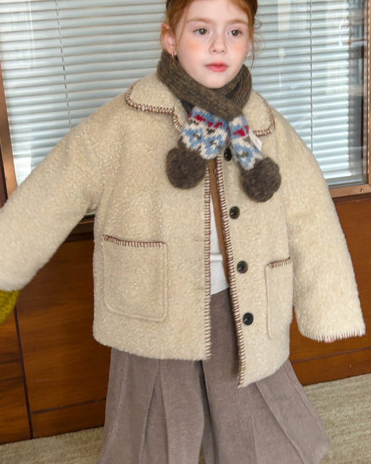 ブランケットステッチボアコート