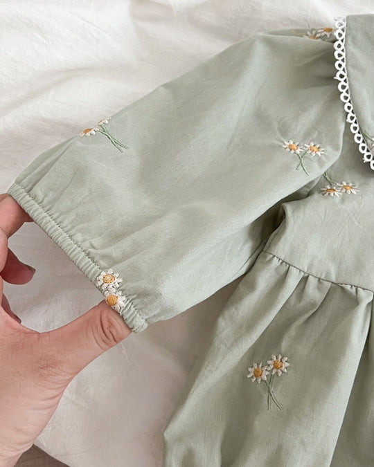 デイジー刺しゅうブラウスロンパース