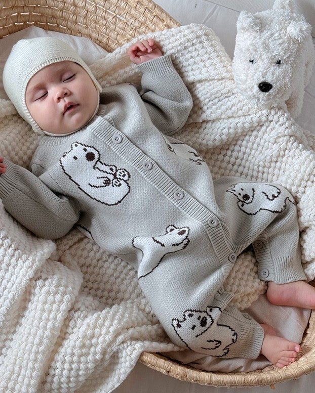 しろくまニットロンパース