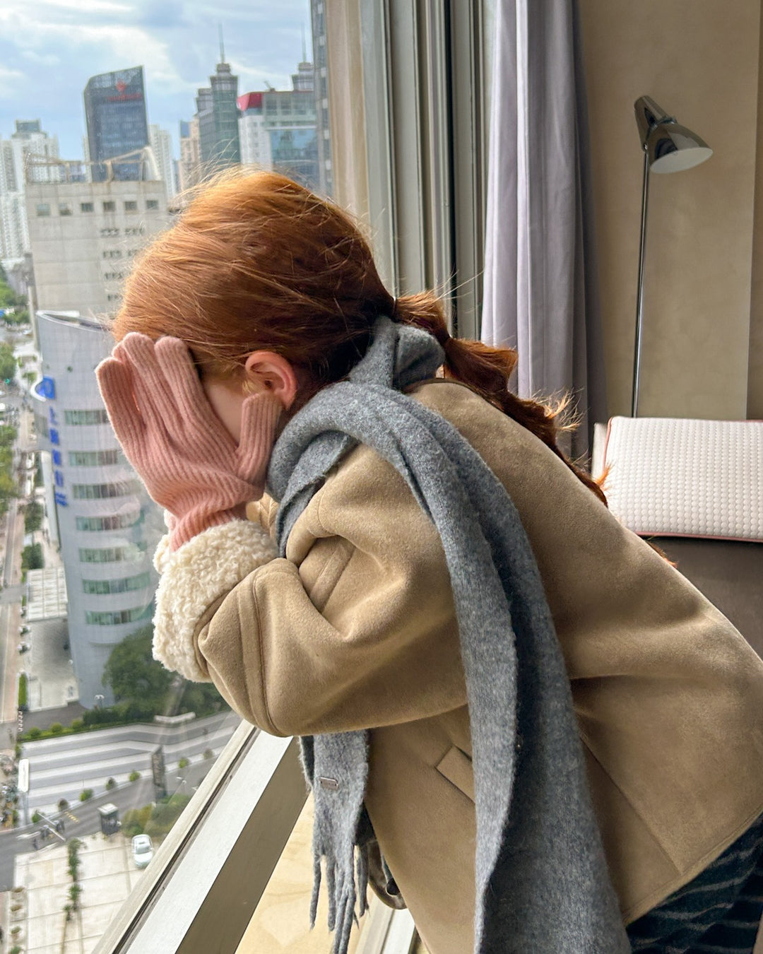 ミニバッグ付ムートンコート