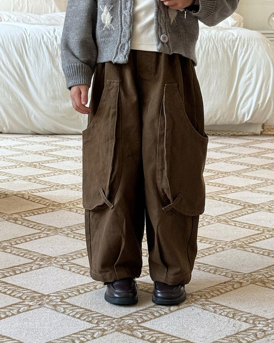 スクープポケット裏起毛ワークパンツ