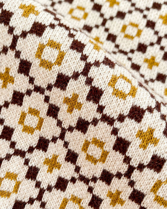 ジオメトリックニットサロペット