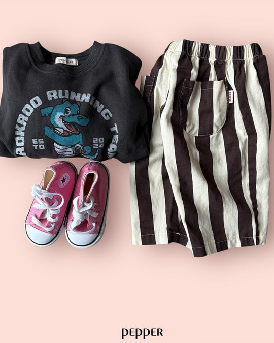 [pepper]banana kick stripe pants