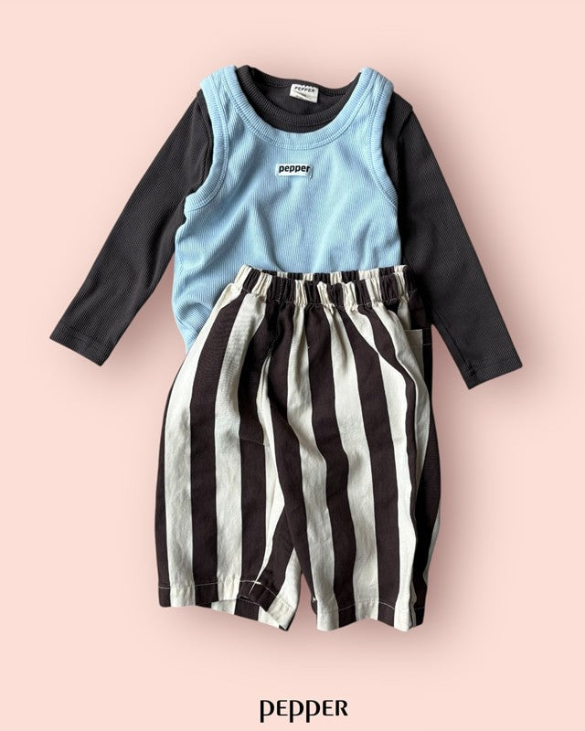 [pepper]banana kick stripe pants