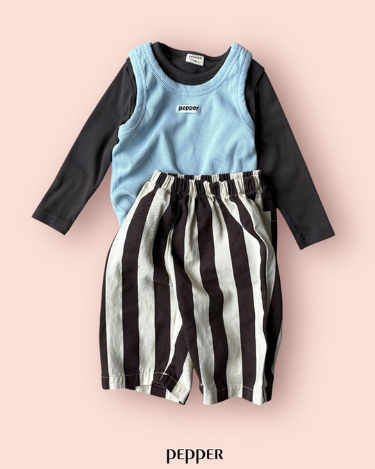 [pepper]banana kick stripe pants