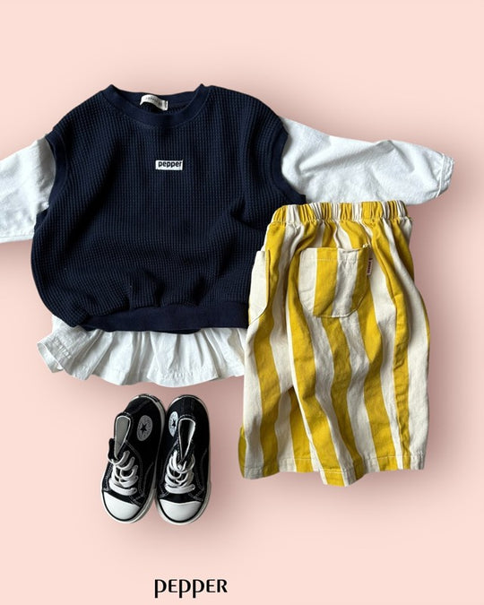 [pepper]banana kick stripe pants