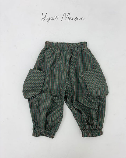 [yogurt mansion]check cargo pants