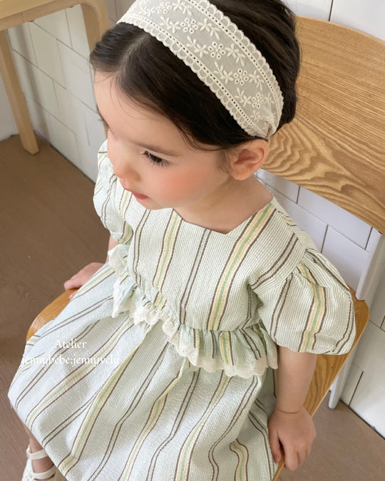 マルチストライプリンクルワンピース