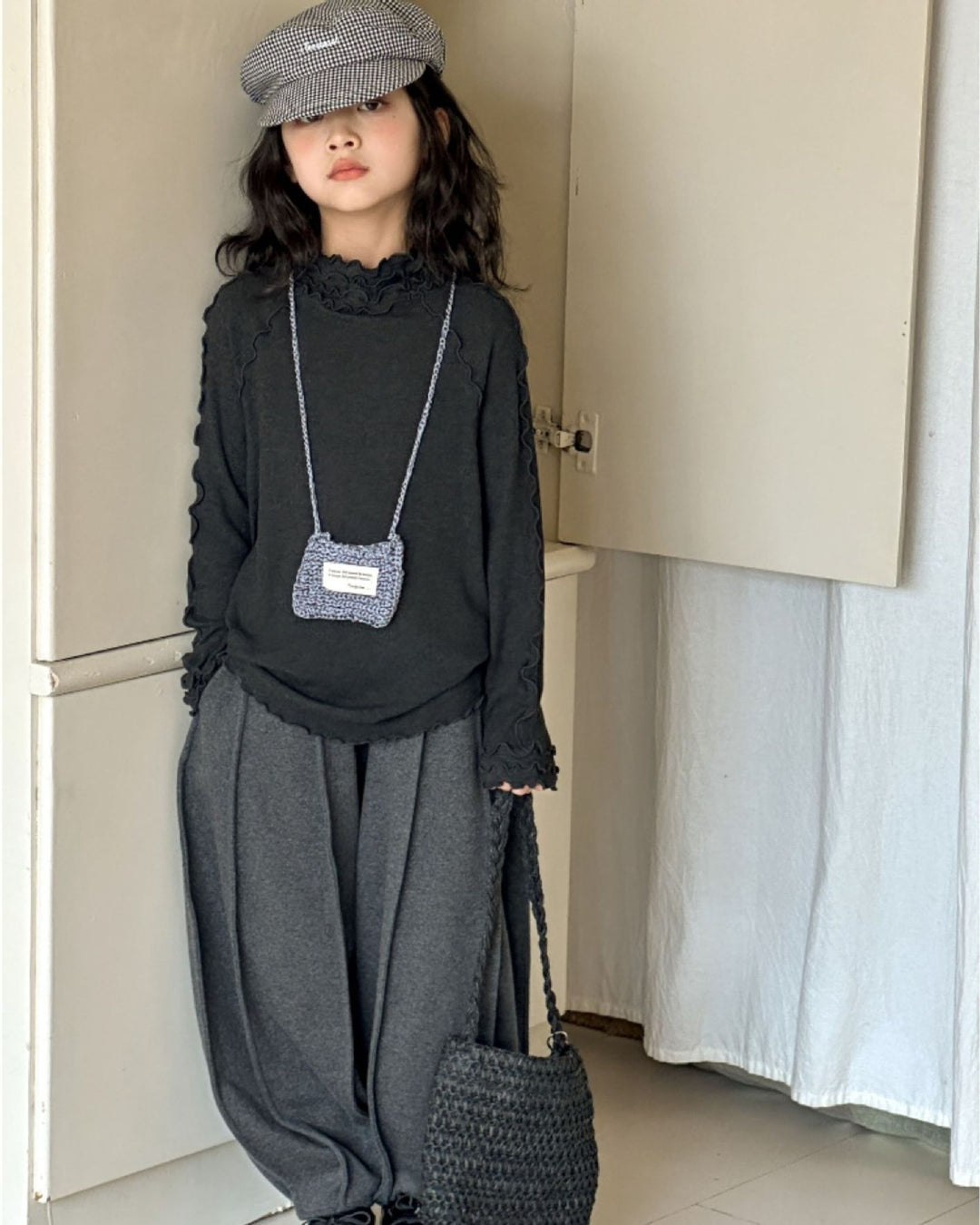 ラグランメロウリブトップス