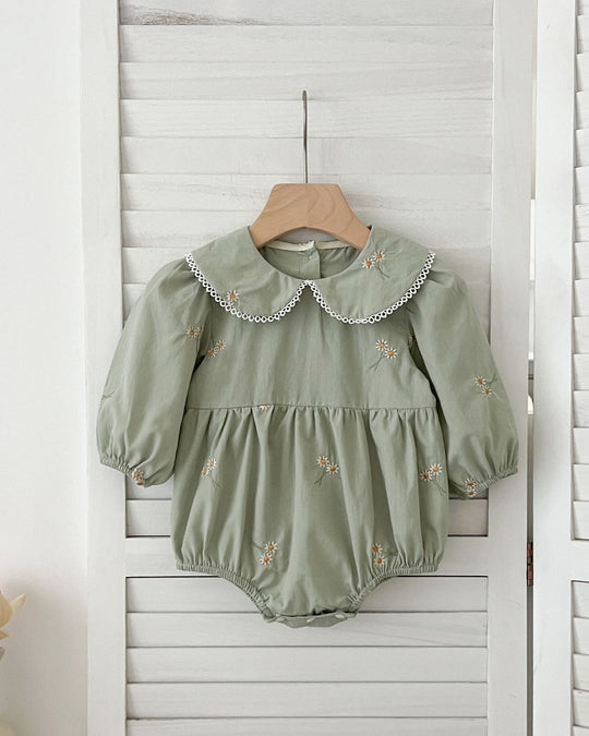 デイジー刺しゅうブラウスロンパース