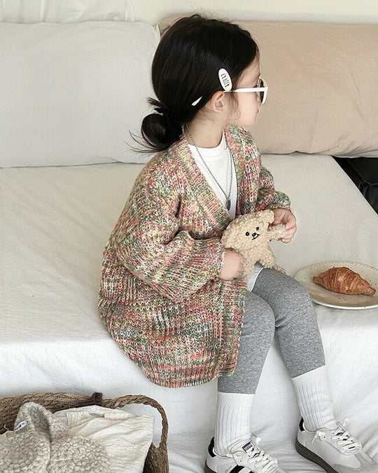 ミックスカラーニットカーディガン