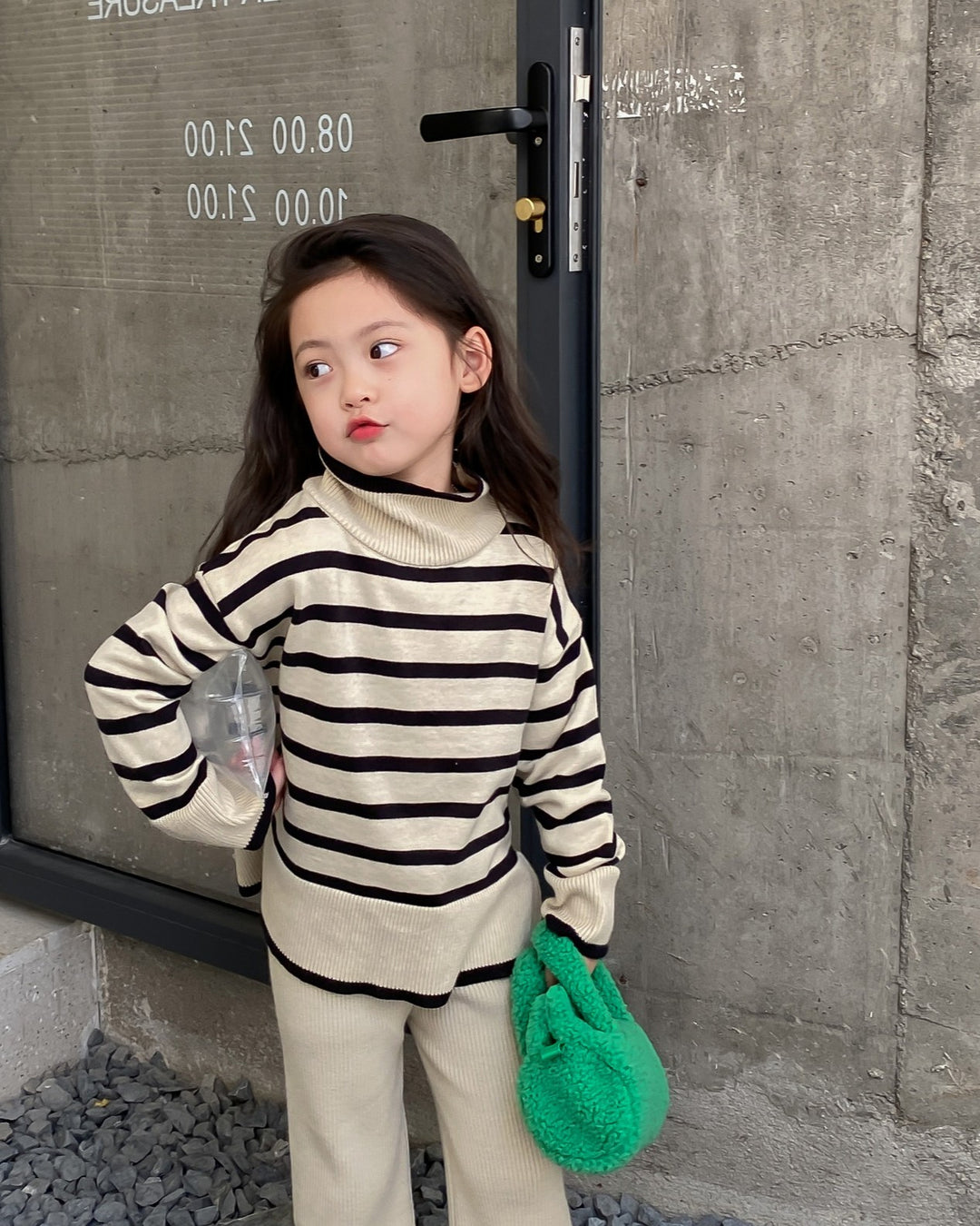 ボーダートップスニットセットアップ