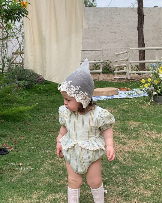 マルチストライプリンクルロンパース