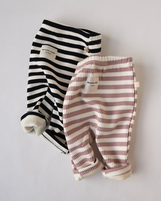 BABY裏起毛ボーダーリブレギンス