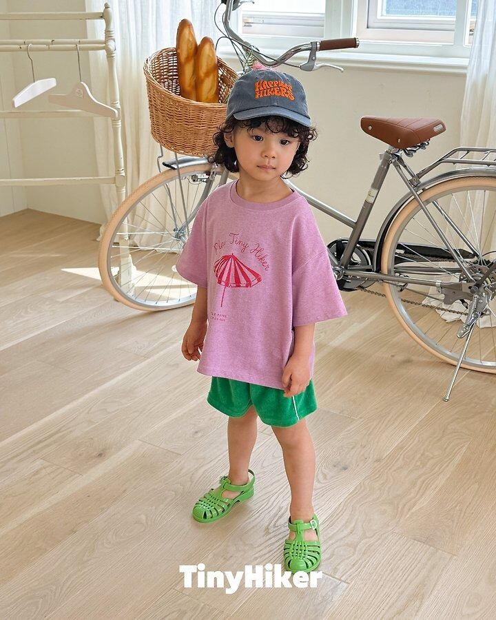 [TinyHiker]terry piping short pants