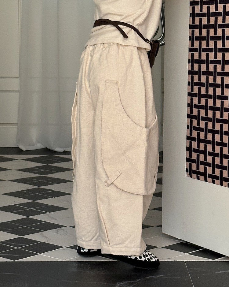 スクープポケット裏起毛ワークパンツ