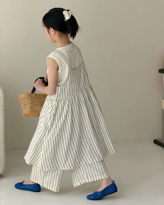 ストライプサスペンダーツーピースセット