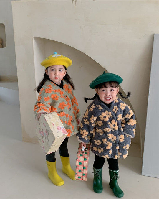 裏起毛フラワーボアV/Nジャケット