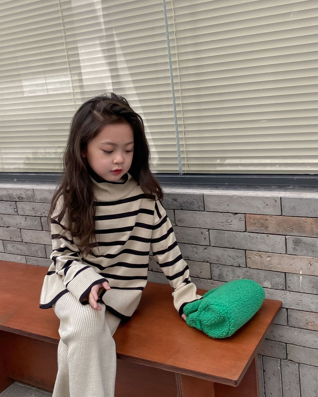 ボーダートップスニットセットアップ