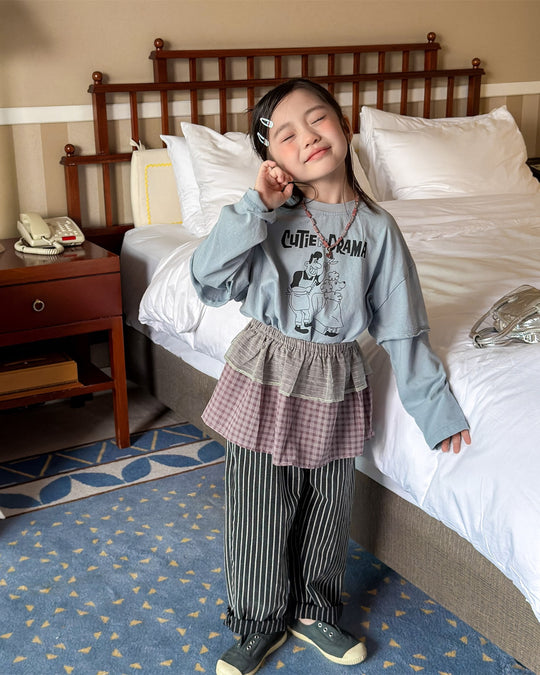 レイヤードショート丈プリントT