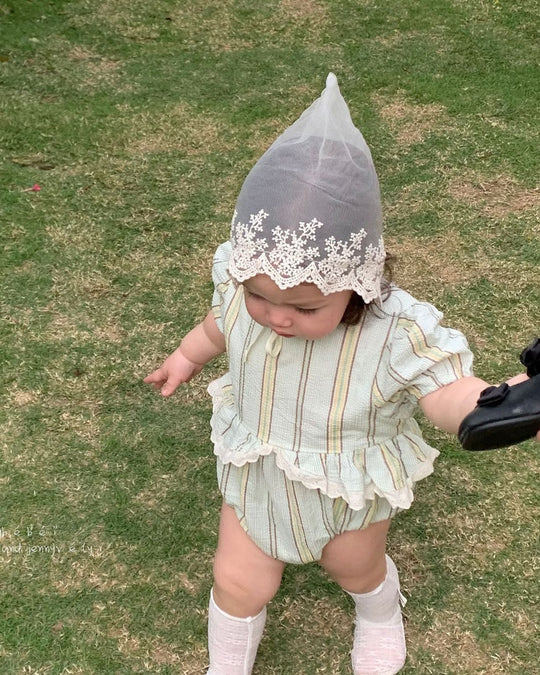 マルチストライプリンクルロンパース